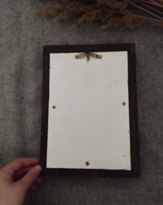 Obraz w drewnianej ramce figurka 3D Anioł Stróż ze złotym sercem ozdob