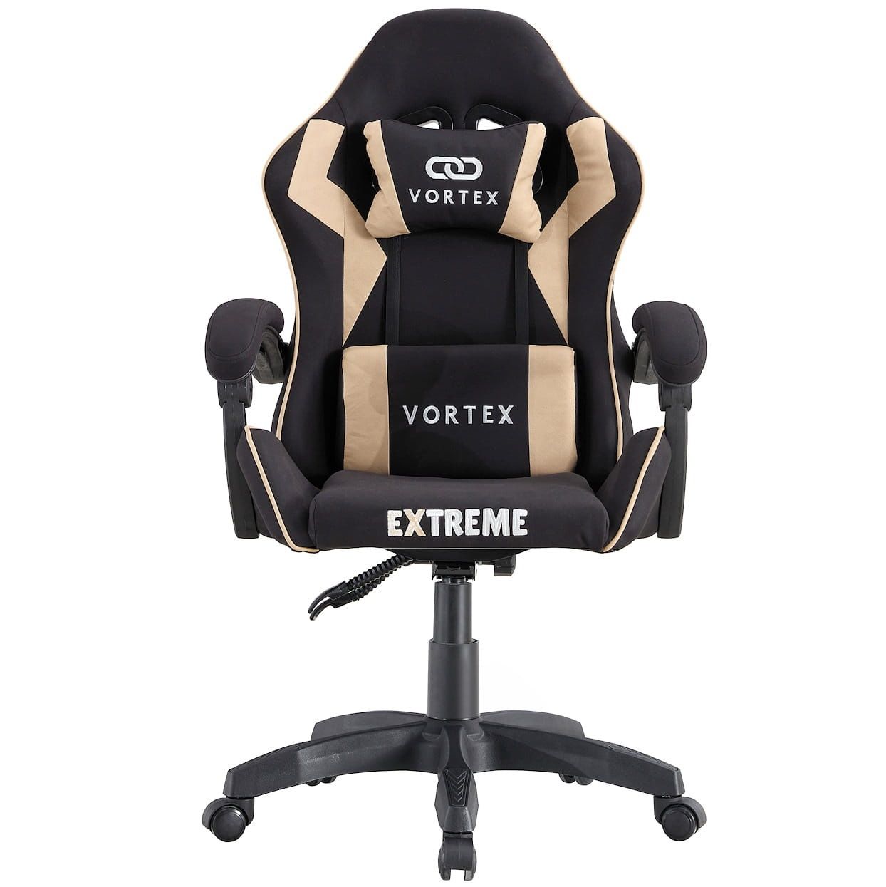 Fotel gamingowy Extreme Vortex - wygodna tkanina Kolor Czarno-Beżowy