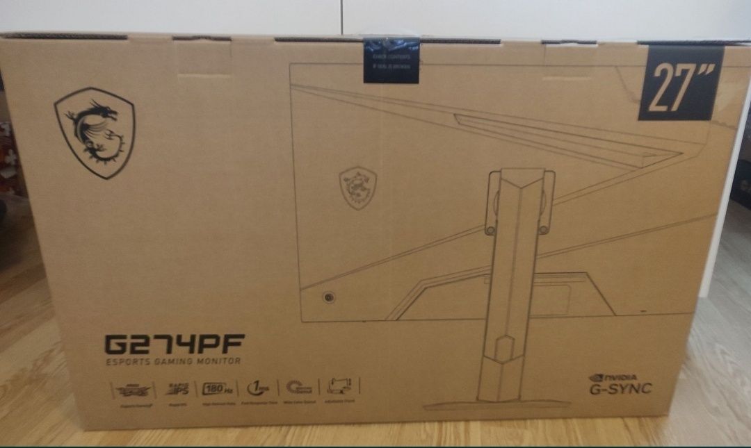 Monitor MSI G274PF 27" 1920x1080px IPS 180Hz 1 ms GTG nowy okazja