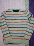 Camisola cinza riscas algodão Benetton– tamanho M (7/8 anos: 130cm)