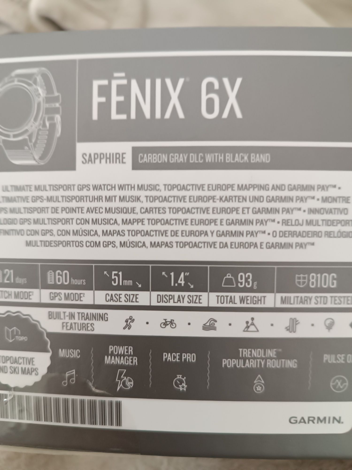 Zegarek Garmin 6x Sapphire jak nowy