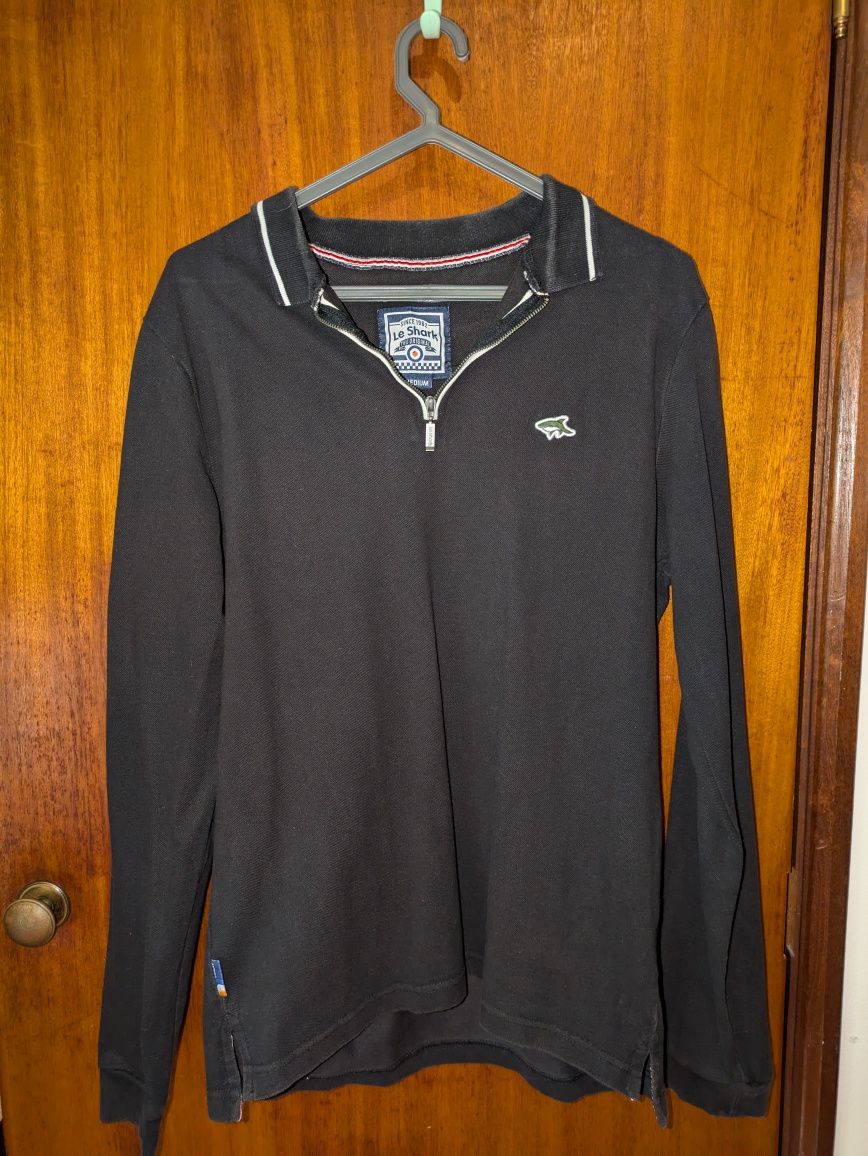 Polo M manga comprida preto le shark