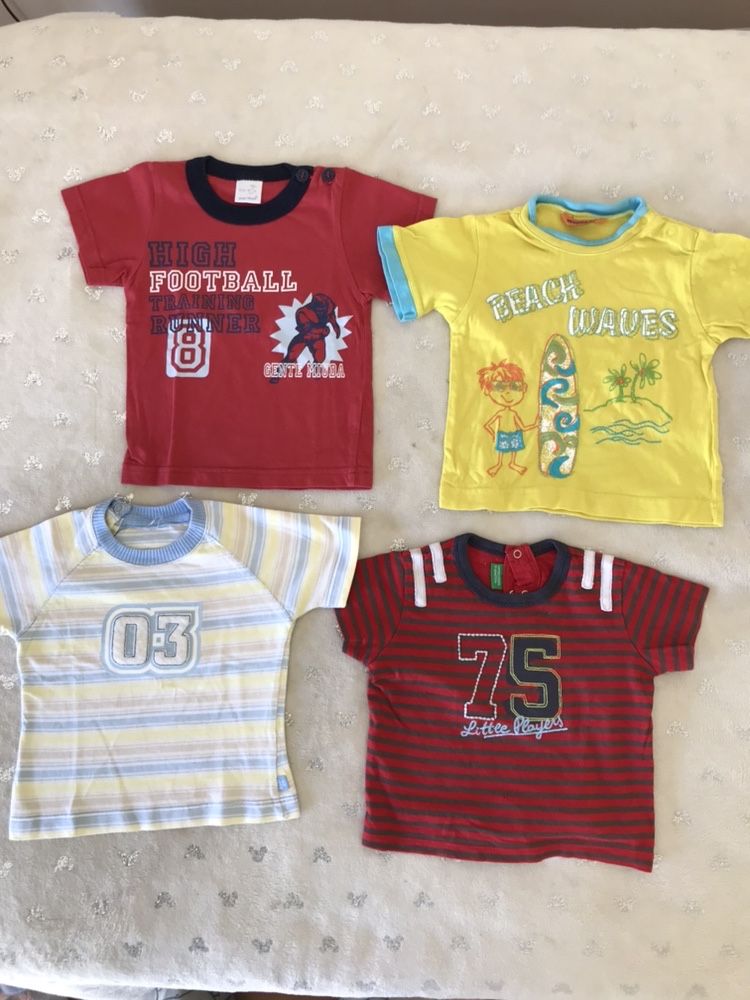 Conjunto 4 t-shirts de menino 3-6 meses