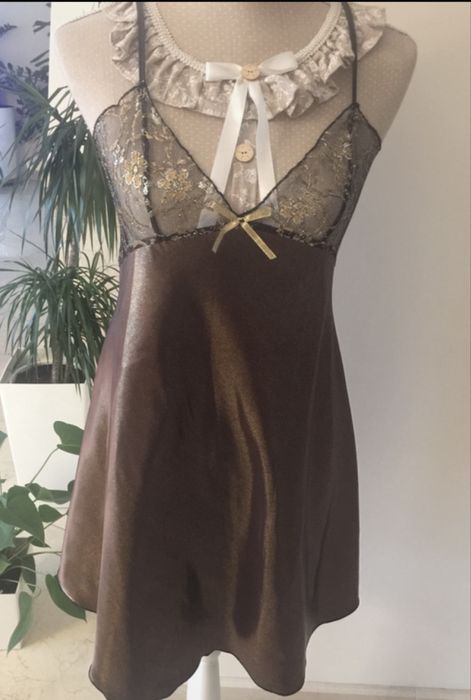 NOWA brązowa koszulka  nocna L