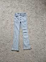 Spodnie damskie dzwony jeansowe XS elastyczne