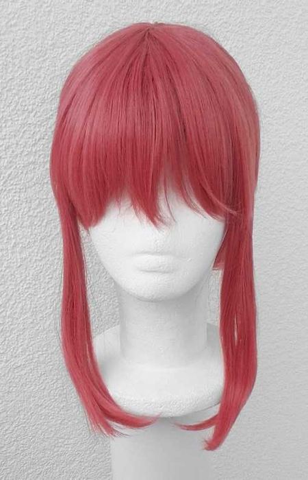 Makima Chainsaw Man peruka czerwona z warkoczem cosplay czerwony wig