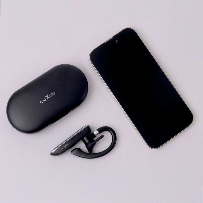 Słuchawka Bluetooth Maxlife Z Etui Ładującym/Mocna Bateria! Na Prezent