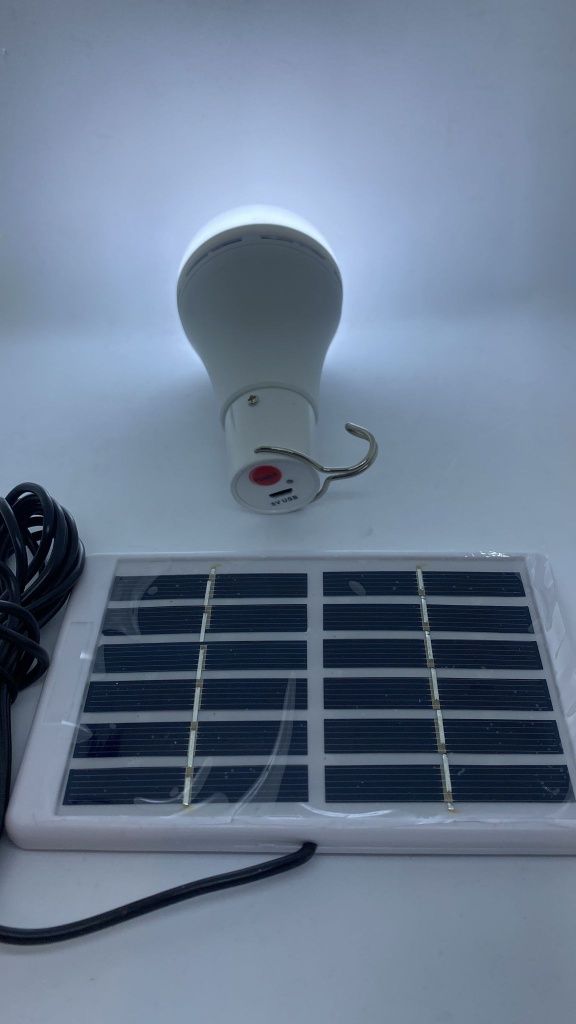 :Nowa Żarówka LED 7W+ panel solarny fotowoltaika 5 trybów na biwak!