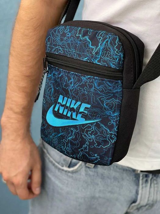 Барсетка через плечо \ сумка найк мессенджер \ бананка "Blue Nike"