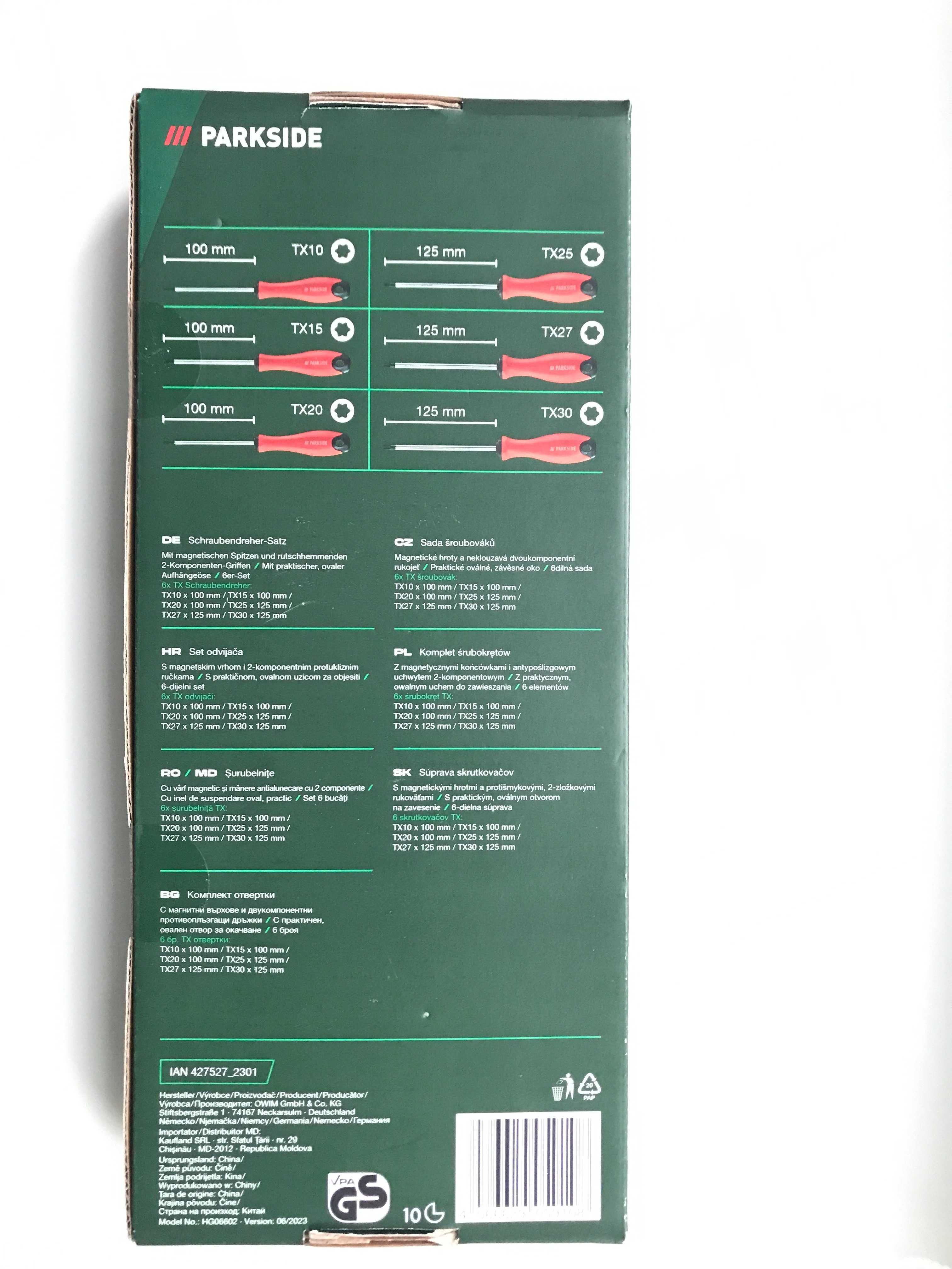 Набор отверток 6 шт PARKSIDE, Torx