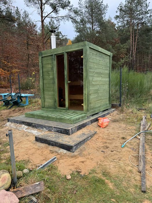 SAUNA OGRODOWA , piec na drewno , model S 3-5 osób montaż cały kraj