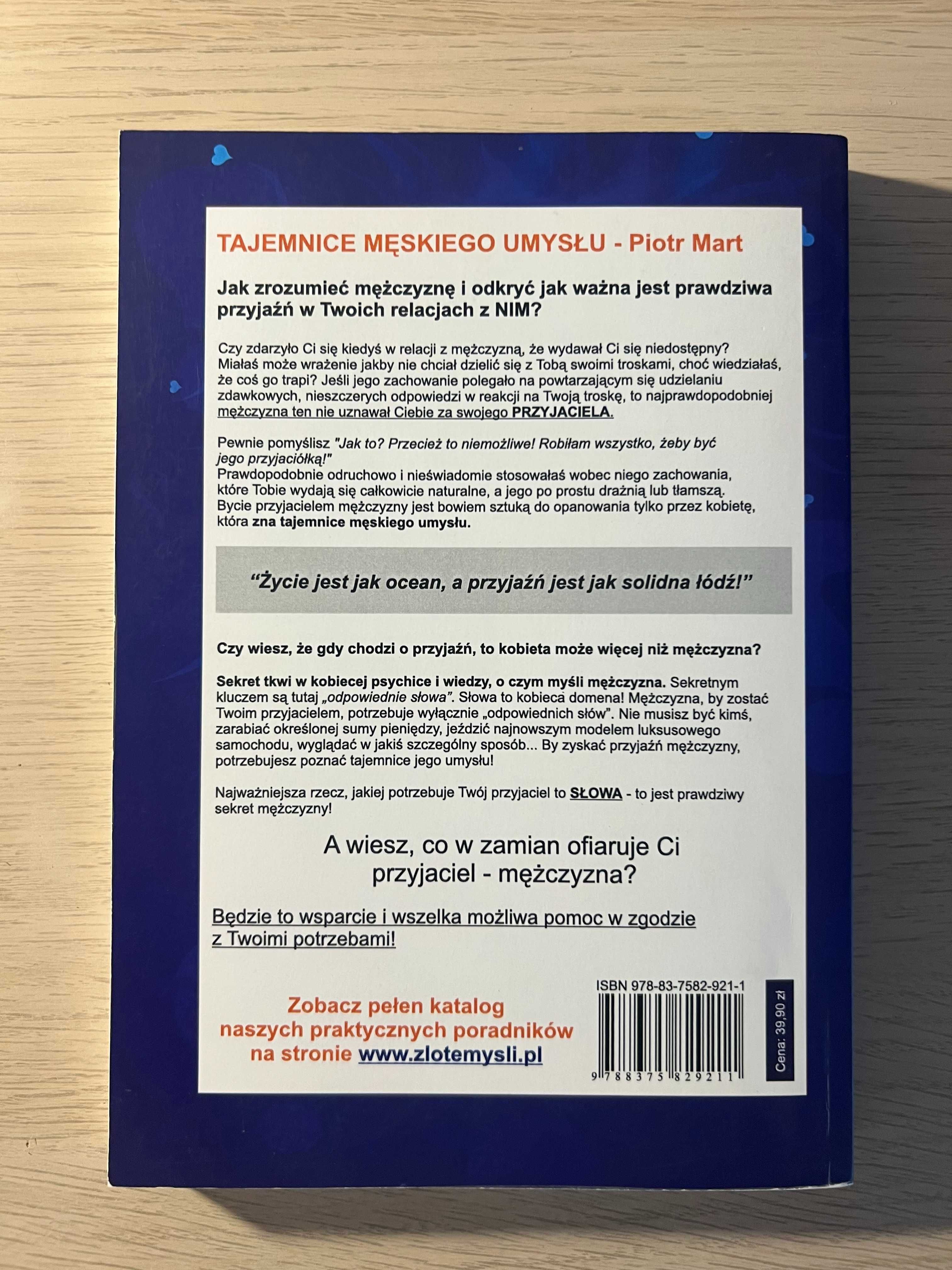 "Tajemnice męskiego umysłu" Piotr Mart JAK NOWA