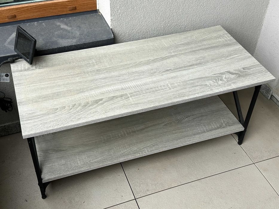Stolik kawowy, szary dąb sonoma, 100x45x45 cm