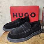 HUGO__buty / mokasyny (43 / 27,5cm) męskie loafers czarne  wesele lato