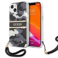 Guess Etui iPhone 13 Camo Strap Czarne