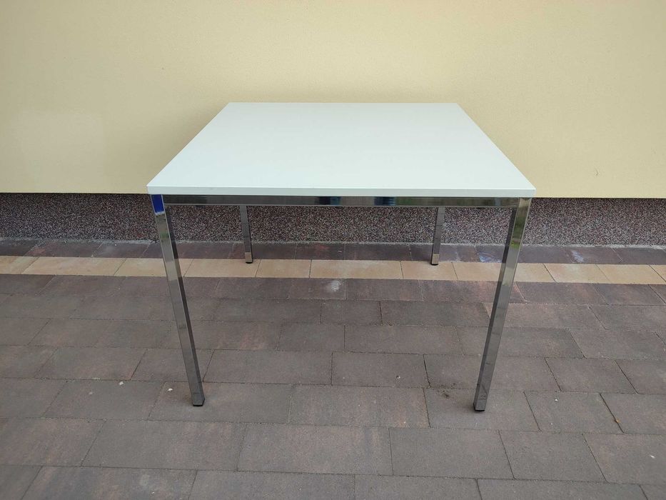 Stół 90x90 chromowane nogi masywny biuro kantyna jadalnia biurko 23kg
