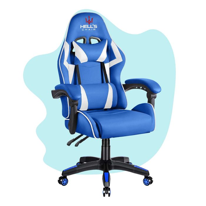 Fotel gamingowy Hell's Chair 1007 KIDS dla dzieci Niebieski - OUTLET