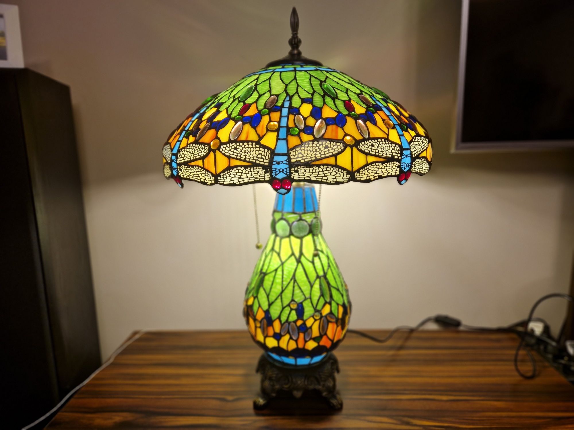 Lampa witrażowa Dragonfly  duża 70x46 cm