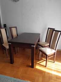 Stół + 4 krzesła, zestaw obiadowy