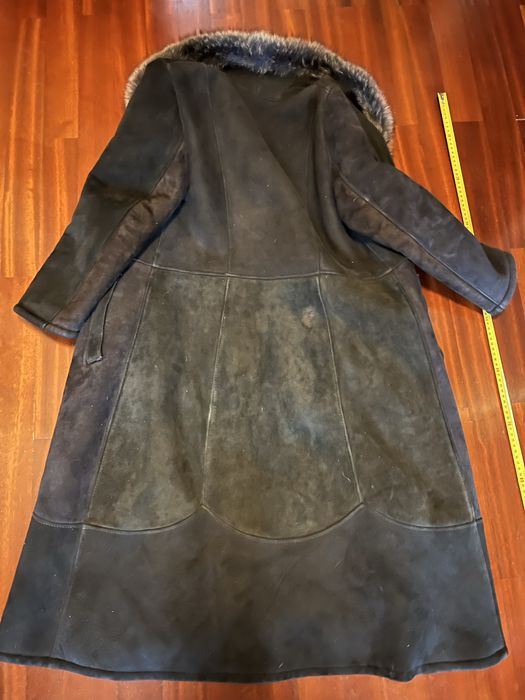 Casaco pele carneiro e gola raposa