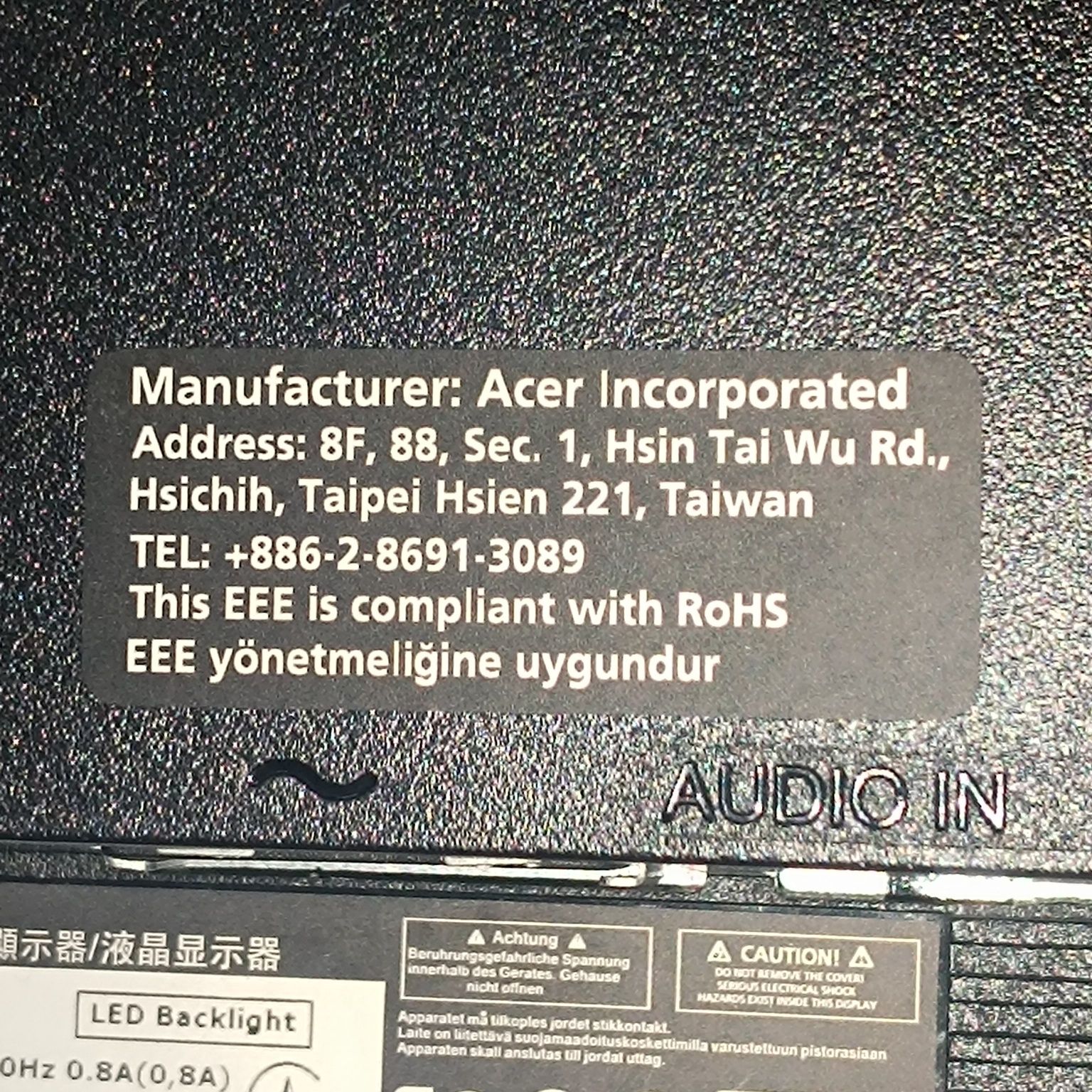 Монитор 22 дюйма фирмы Acer