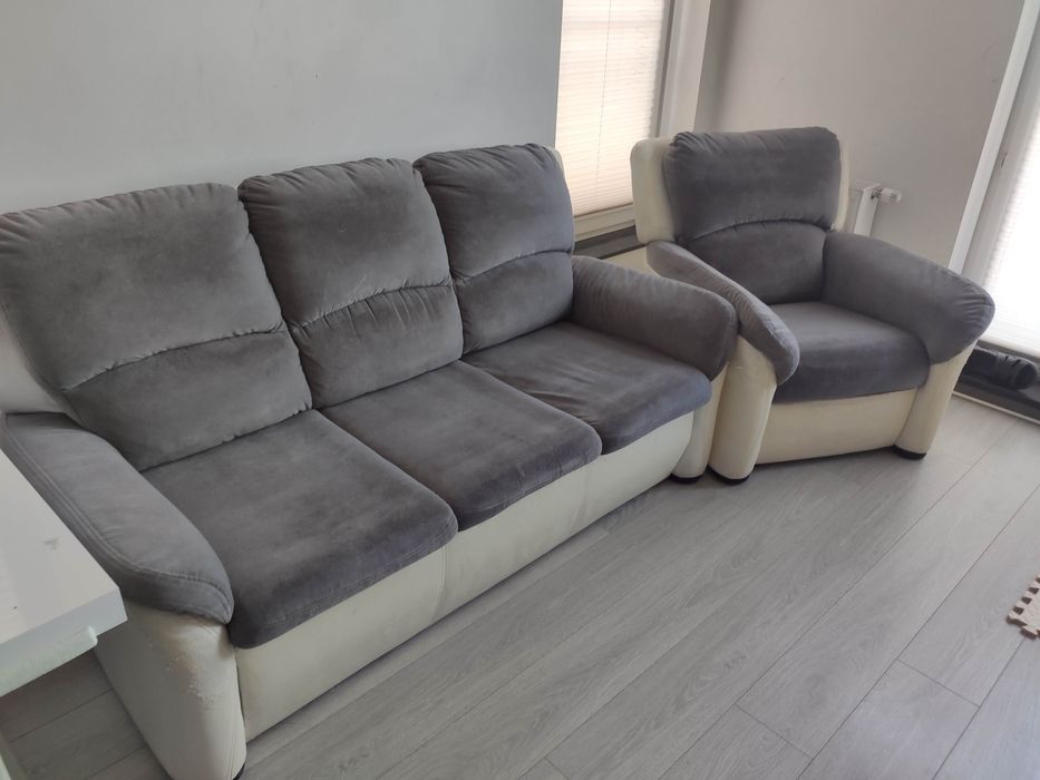 Dostępne od 7.11.2025 ! Sofa 3 os. z funkcją spania + fotel typu relax