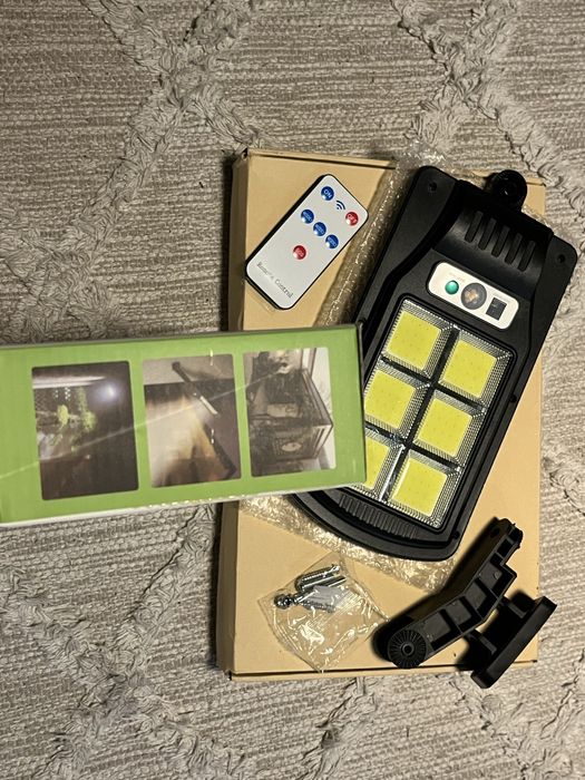 Lampa solarna uliczna, czujnik ruchu, pilot IP54