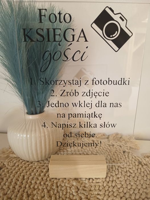 Tabliczka weselna foto księga gości