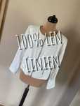 Len linien  żakiet marynarka blazer ramoneska krem ecru xxl +size