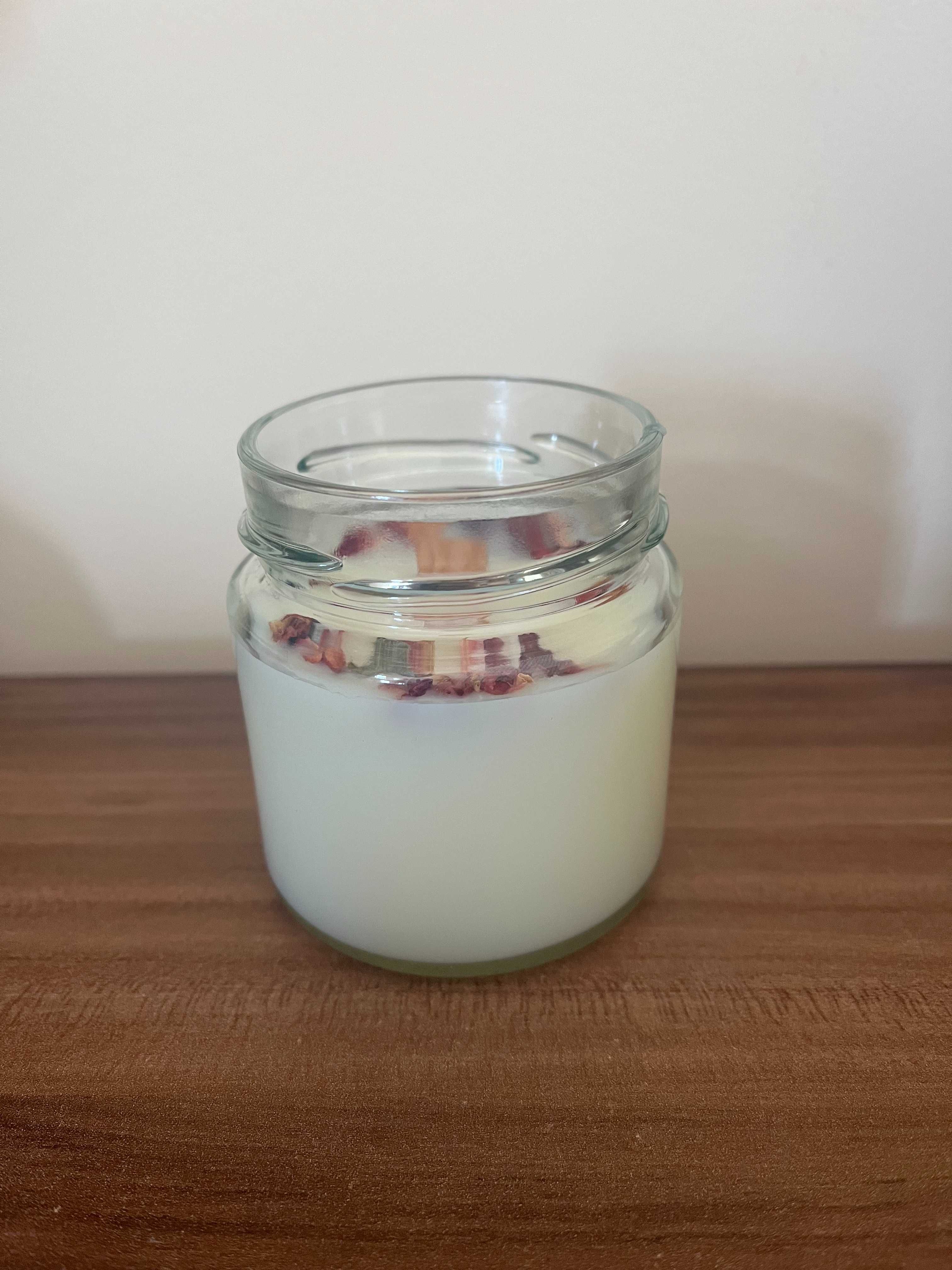 Świeczka sojowa medytacja & spa 180 ml suszone kwiatki handmade