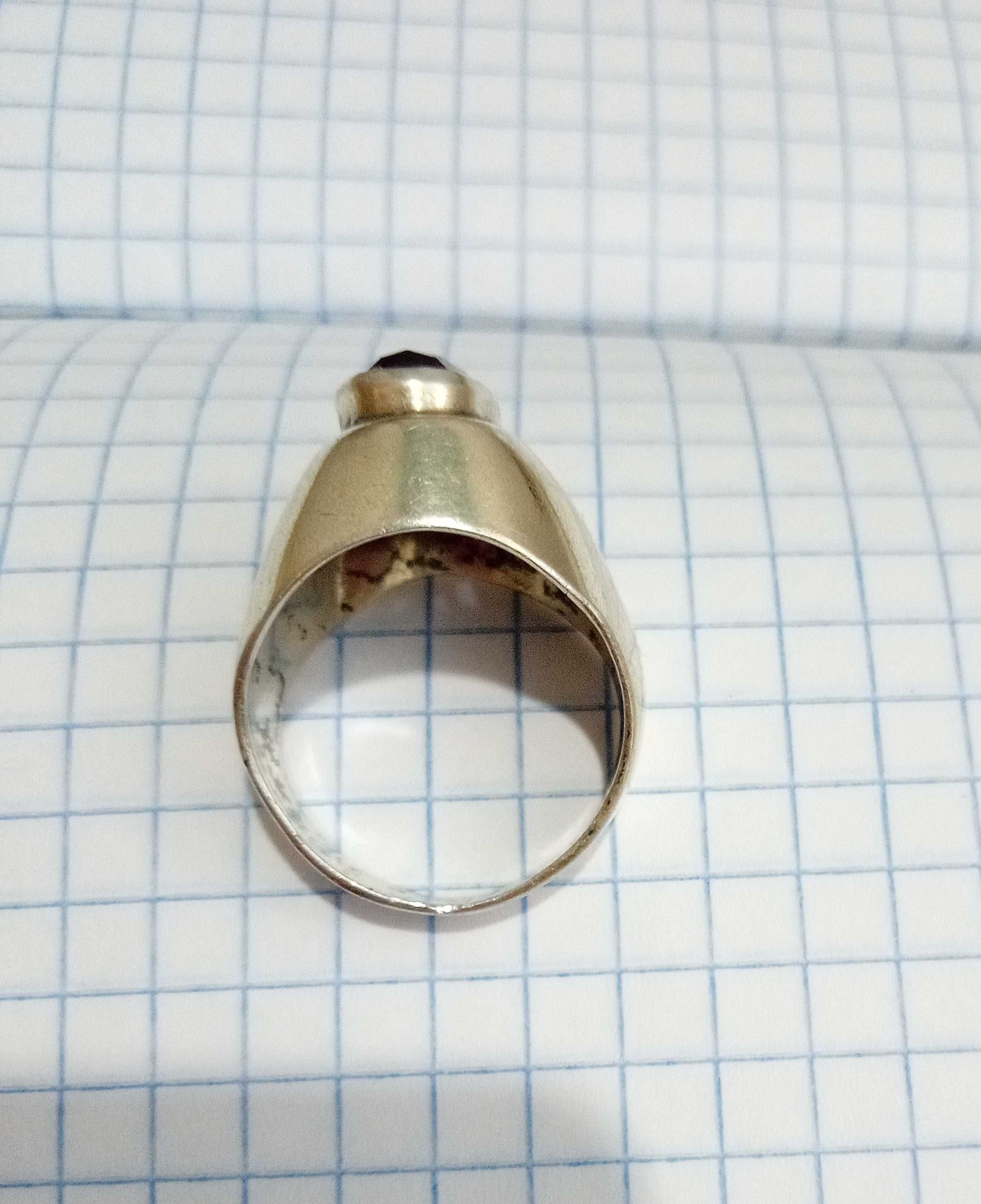 Перстень кольцо с аметистом серебро 875 пробы. Звезда. СССР