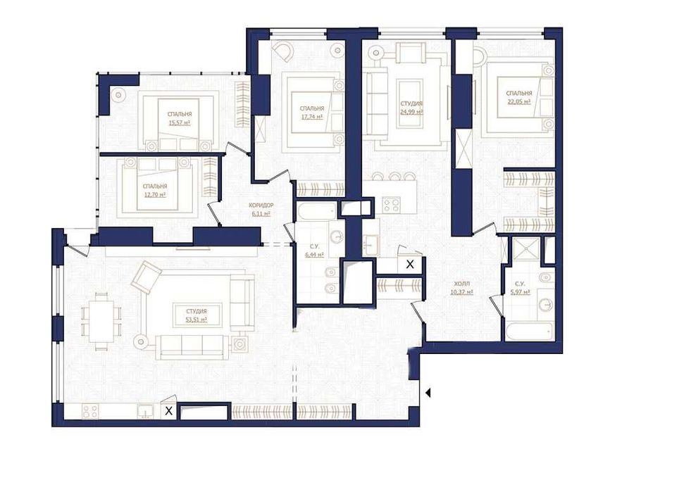 Продаж 5к-квартири вул. Предславинська 20 б, БФК Metropole, 220 м²