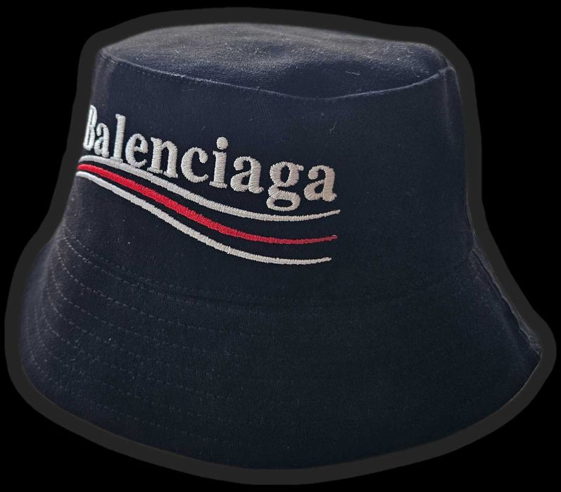 Нова чорна панама balenciaga Political Campaign Bucket Hat in Black