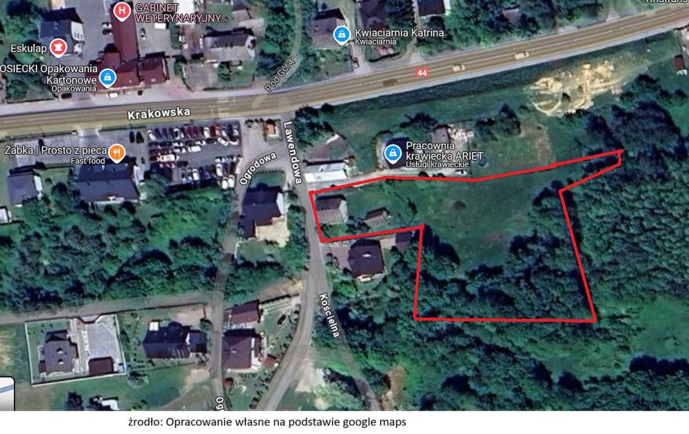 działka mieszkaniowo-usługowa Jaskowice 3200m2