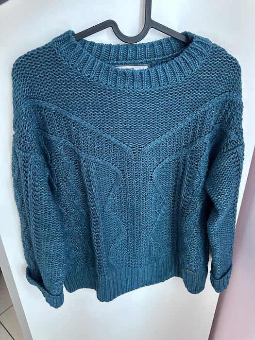 Big Star zielony gruby ciepły sweter