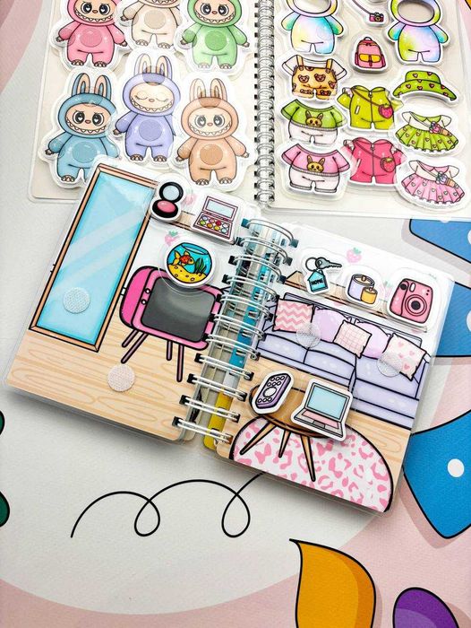 Книжка на липучках будинок Лабубу, персонажи та аксесуари LABUBU