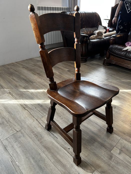 Stół dębowy biesiadny z krzeslami dębowymi