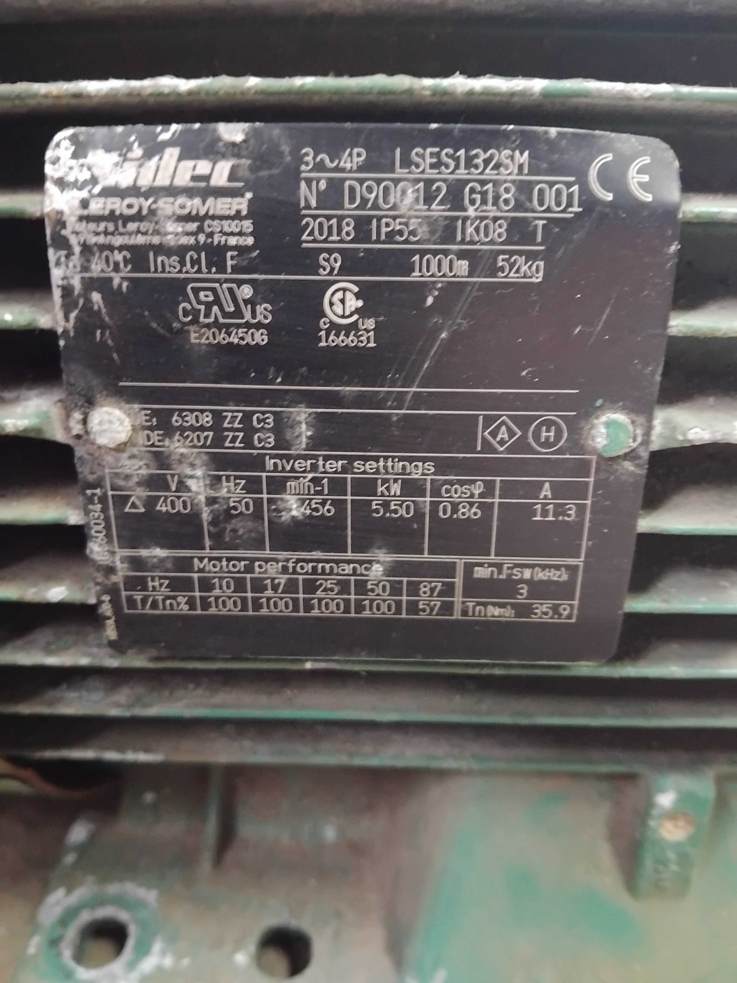 Motor trifasico de 7.5 cv 1456 rpm