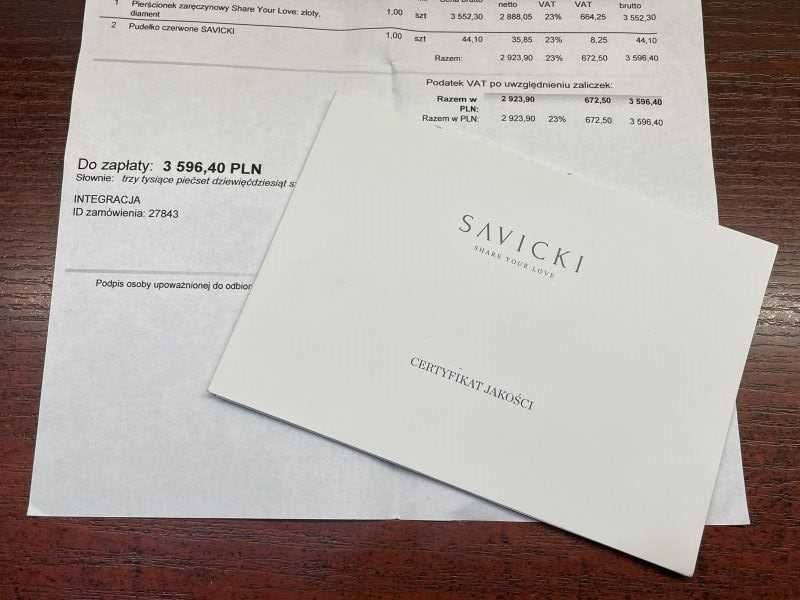 Złoty Pierścionek - 14K - 1,46g - Diamenty - SAVICKI - KRAKÓW