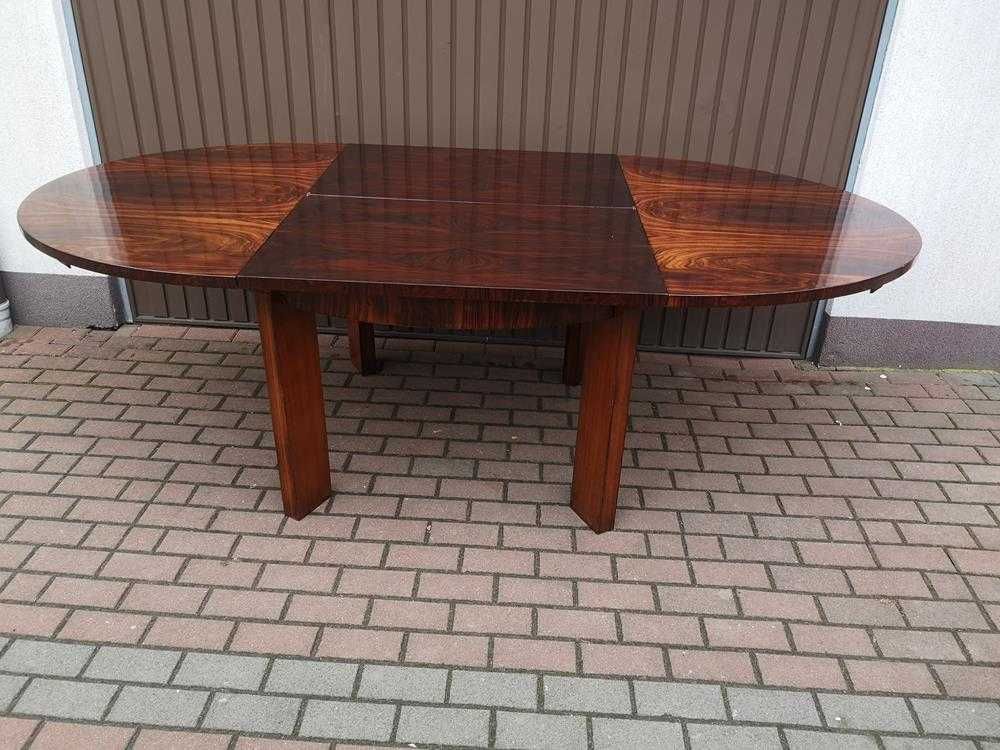 Stół Owalny ART-DECO Palisander Rozkładany Stary Antyk Po Renowacji