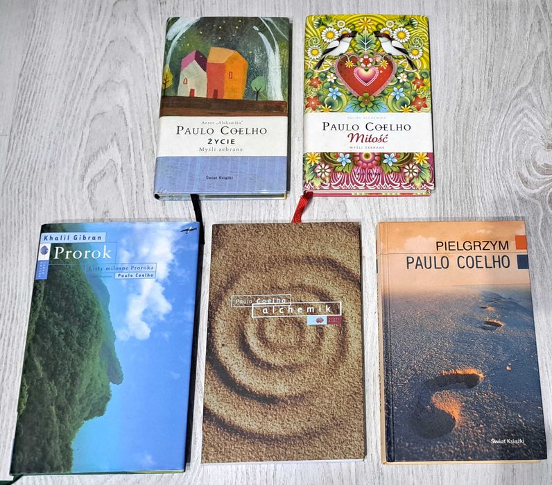 5x Coelho Alchemik Życie Miłość Pielgrzym Gibran Prorok Listy miłosne
