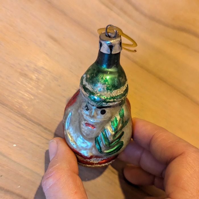 Mikołaj Bombka szklana PRL