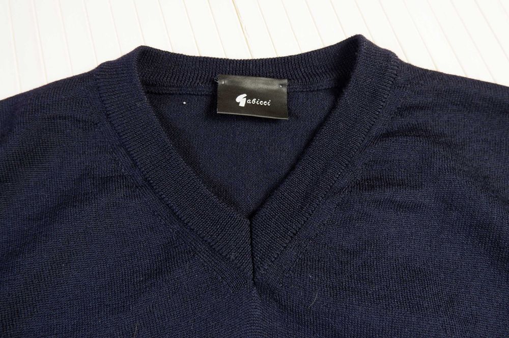 Жилет мужской из мериносовой шерсти синий шерстяной L XL жилетка