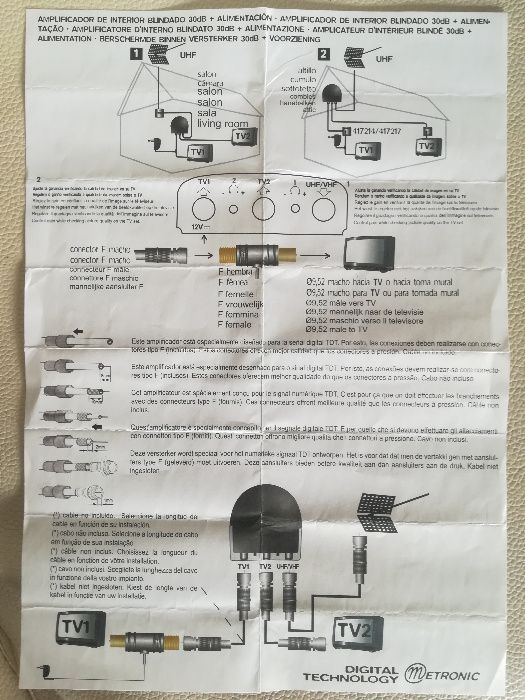 Amplificador Metronic de sinal TDT