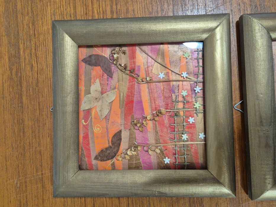 Obrazki kolaże w ramce – motywy roślinne