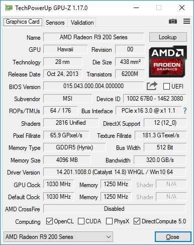 Відеокарта AMD  Radeon MSI R9 290 4Gb