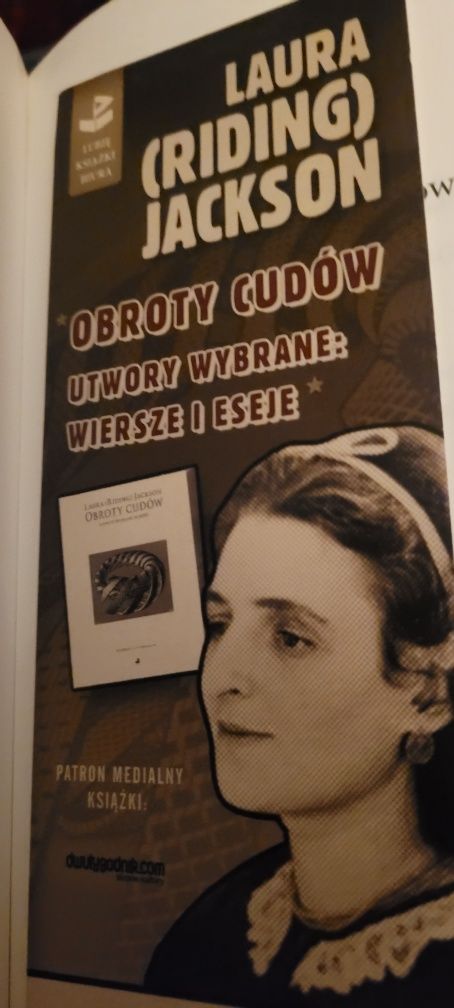 Obroty cudów Laura (Riding) Jackson + piękna zakładka ze zdjęciem