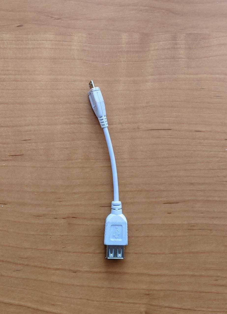 Белый кабель Micro USB - USB in (мама) 15 см