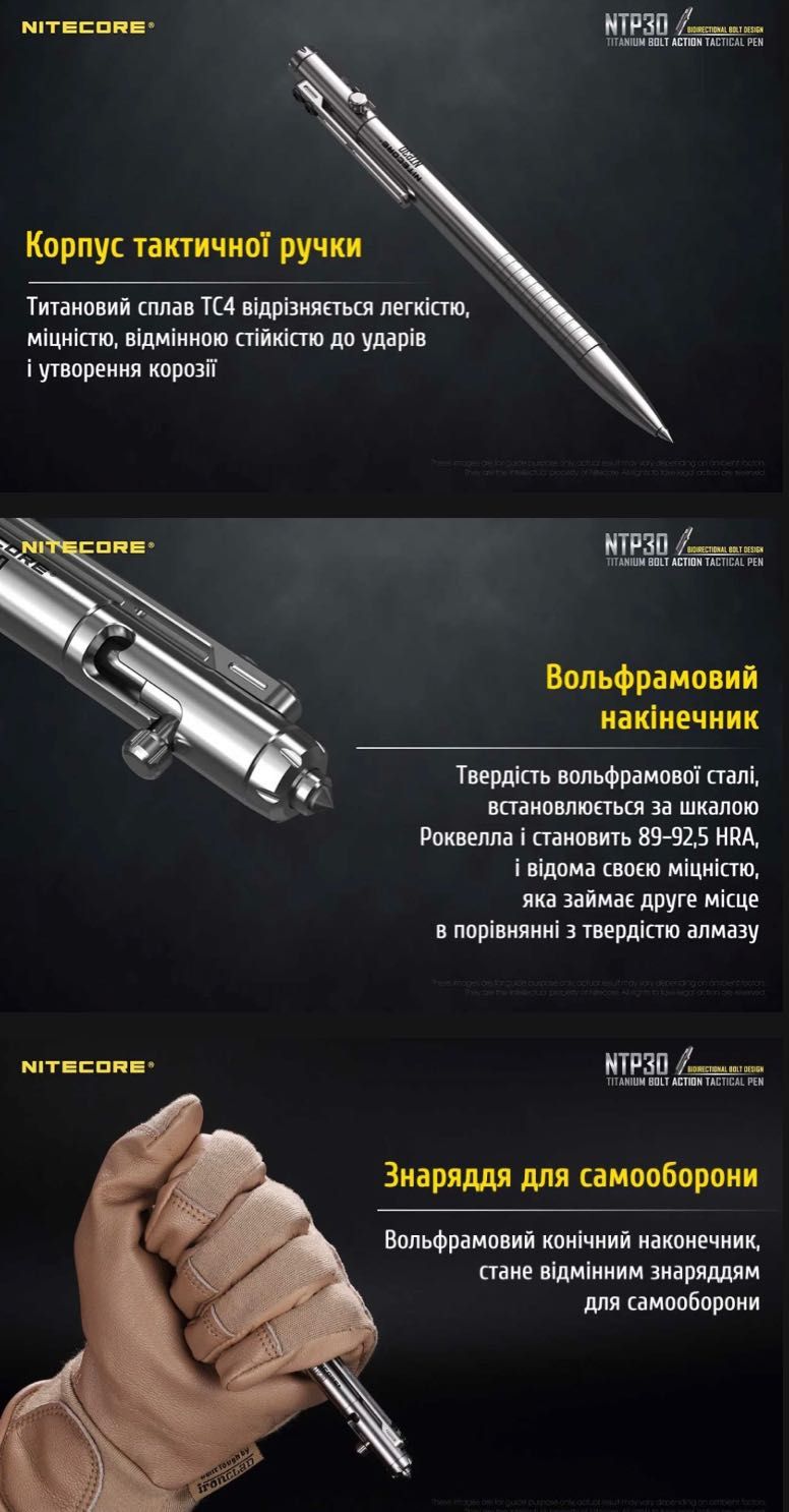 Титанова ручка Nitecore NTP30