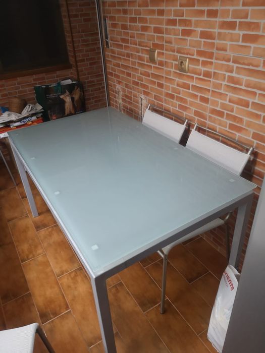 Mesa cozinha vidro 140x80